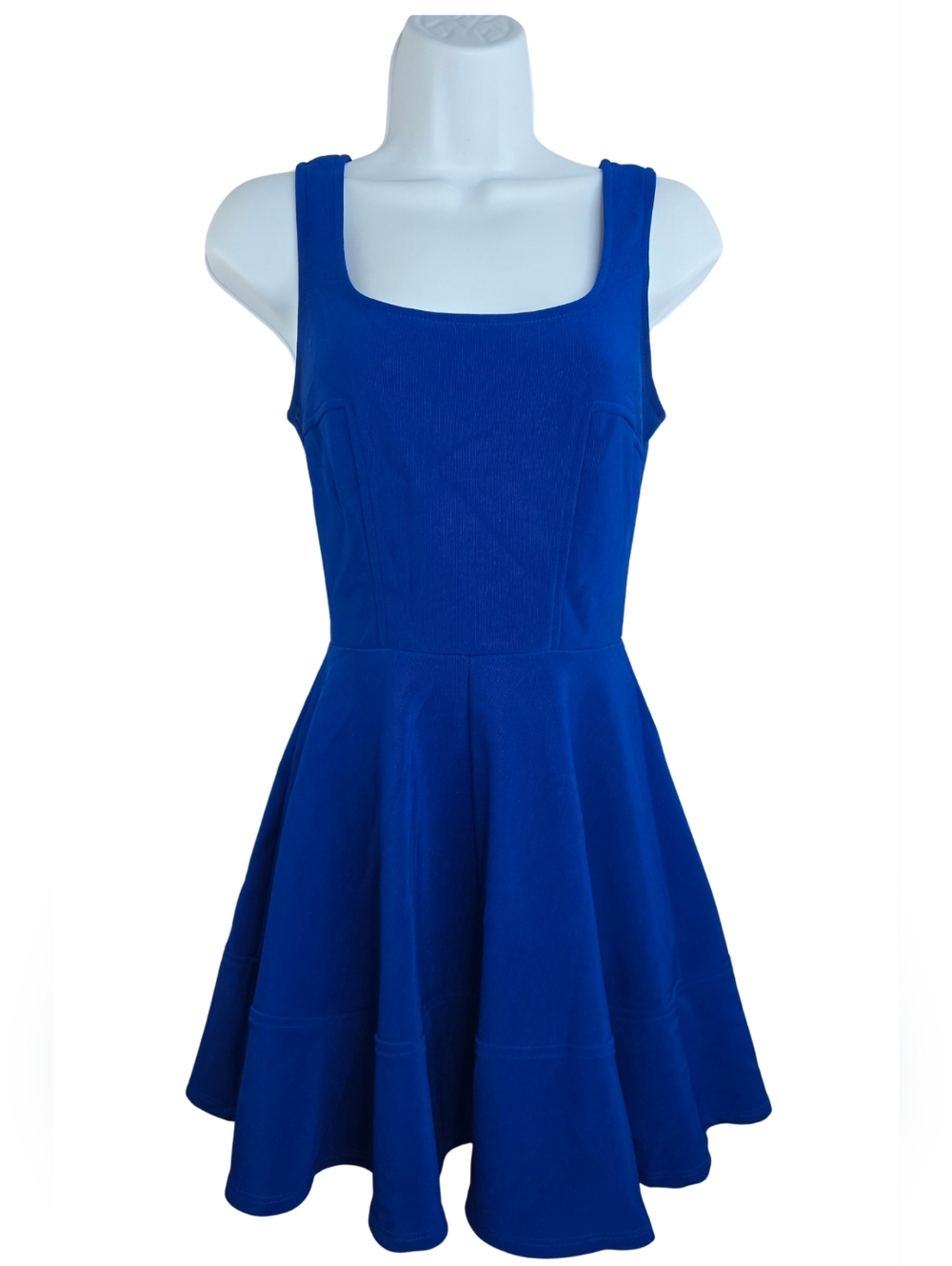 Lulus XS Royal Blue Home Before Daylight Fit & Flare Dress 3583-AN - Picture 4 of 15